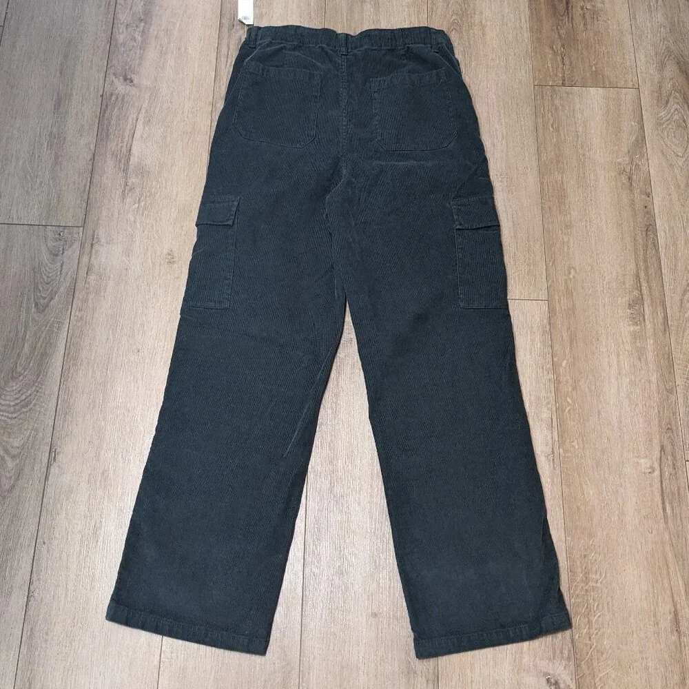 NWT Old Navy Cargo Pants Corduroy Green Baggy Wide Leg Boys Sz 18